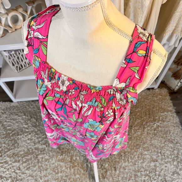Staccato Women's Size M Flowy Floral Tie back floral top, flirty, romantic #3014 - Picture 4 of 7